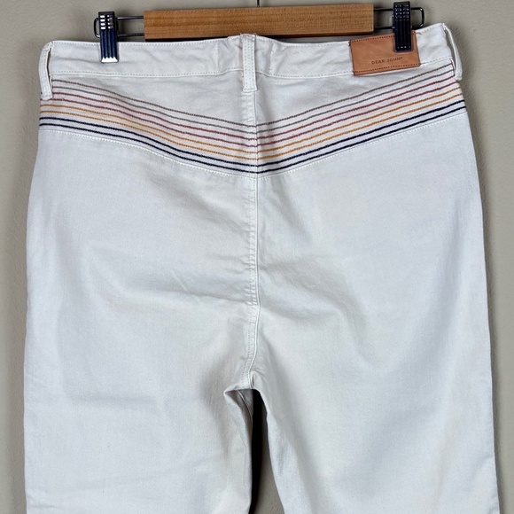 NWT Dear John Cream High Waist Crop Jeans w/ Rainbow Stripe Accent; Size 31 - Picture 7 of 11
